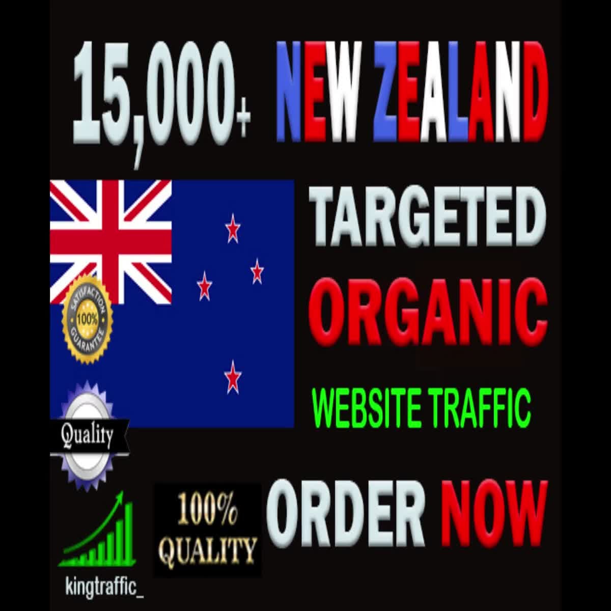 15,000 High Quality New Zealand web visitors real targeted Organic web traffic from New Zealand