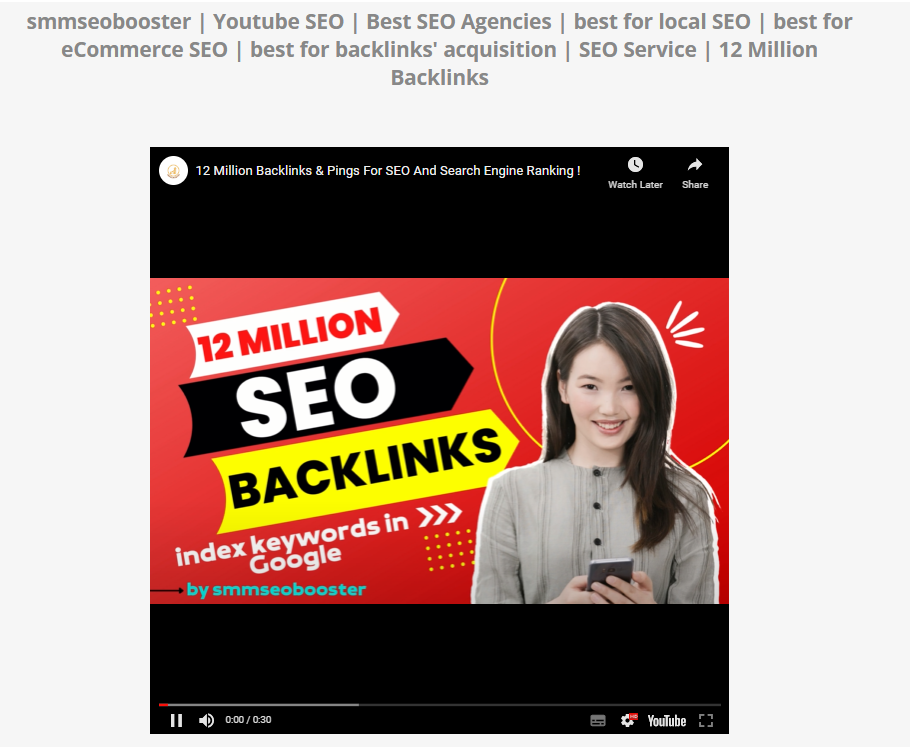 Youtube video SEO Get 12 Million backlinks from blogger, tumblr, blogs, weebly, Web 2.0 sites