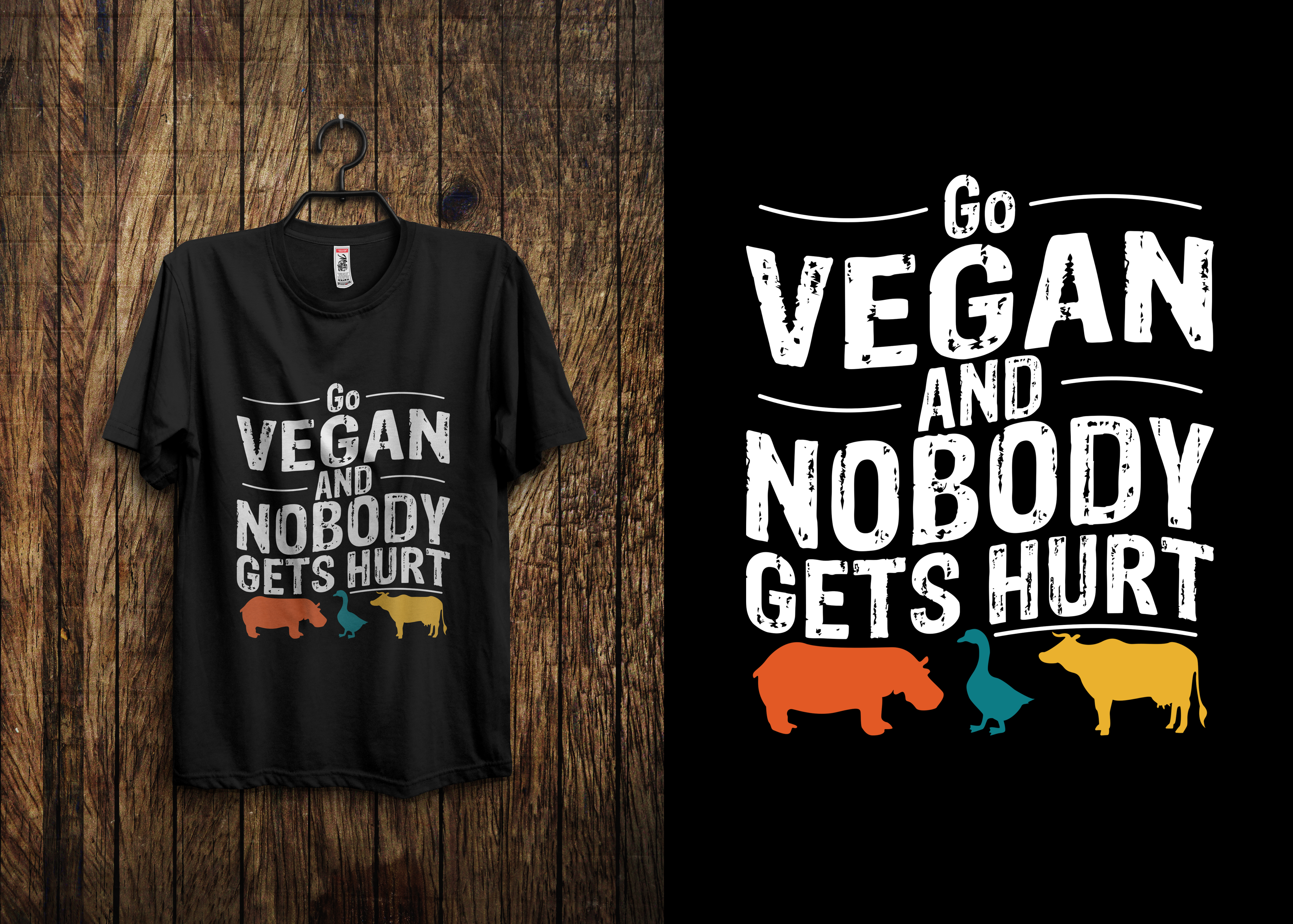 I will create vegan custom tshirt design