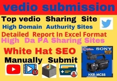 80 Video Submission high authority backlinks low spam...