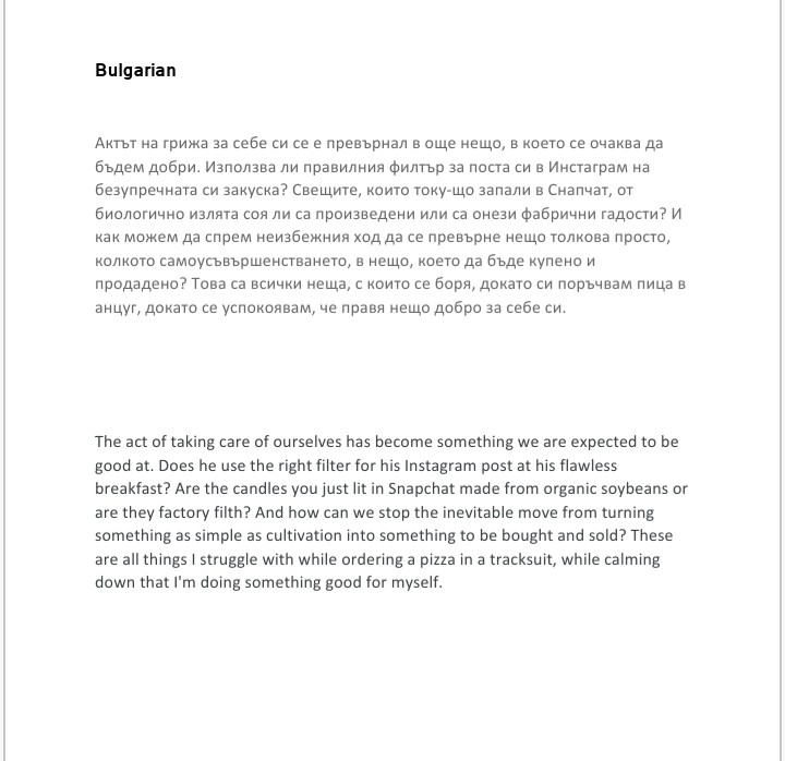 Language translation and photo editing