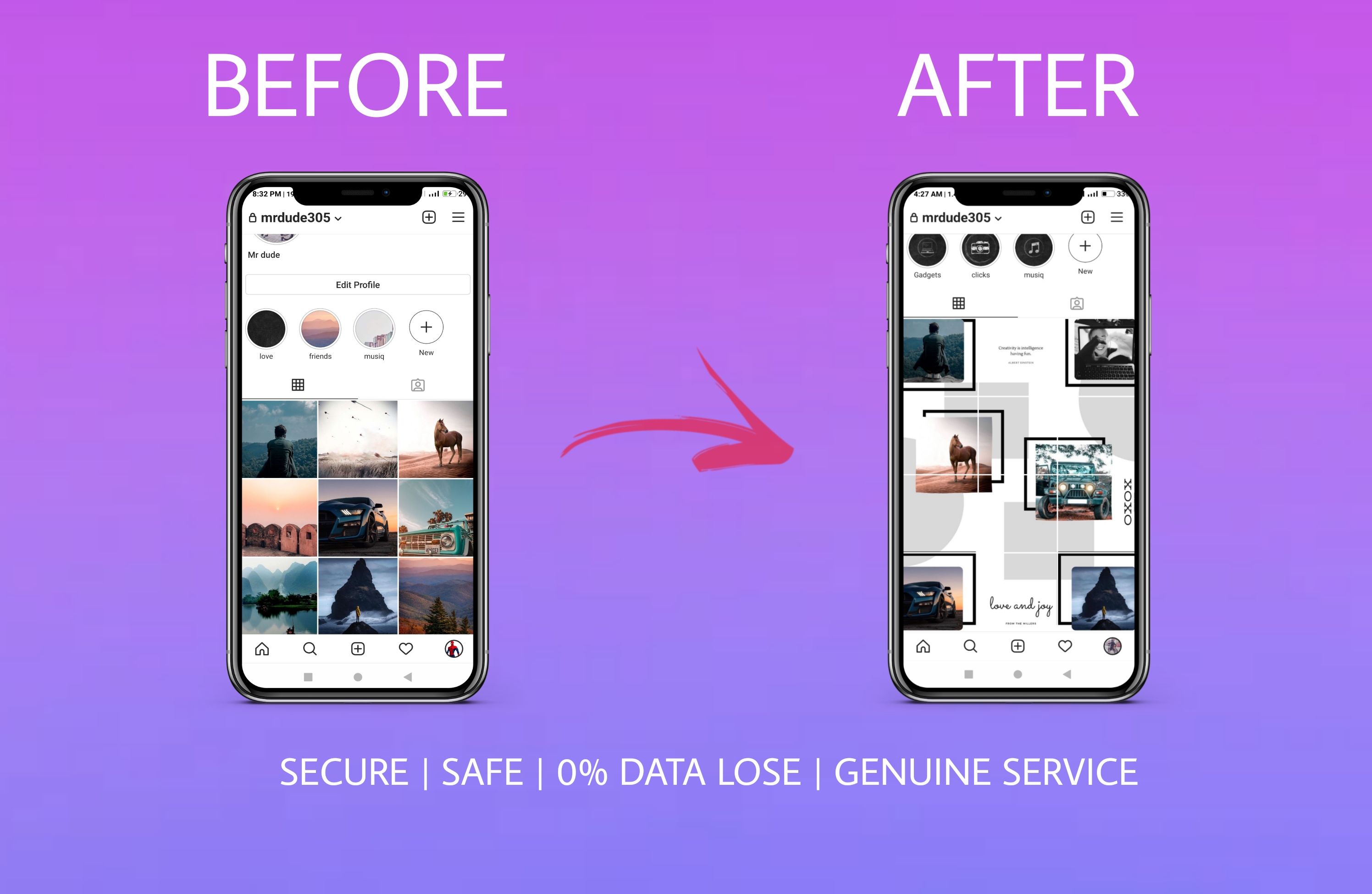 I will create stunning instagram puzzle feed with your 6 images