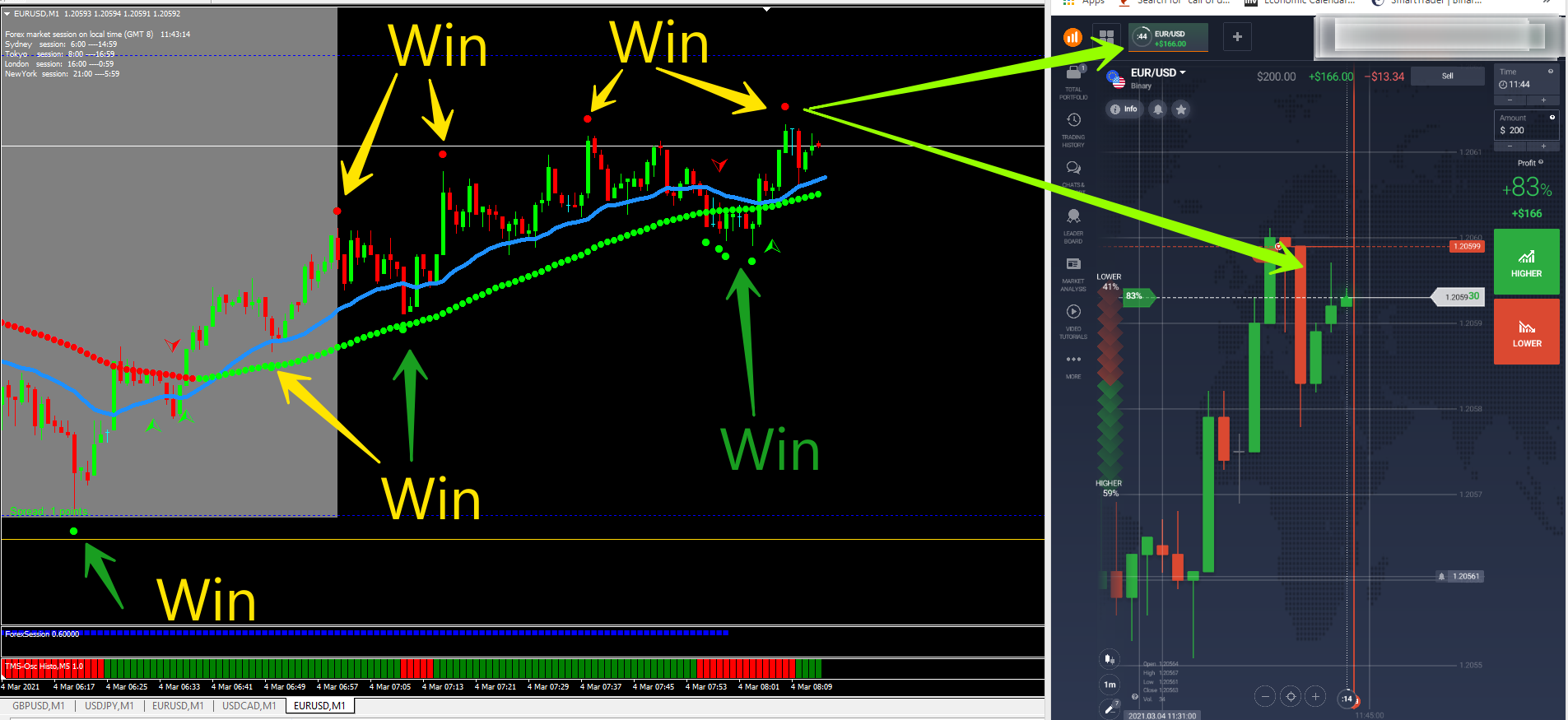 Daily Price Action 100% Profitable 5m Binary Indicator Pack 