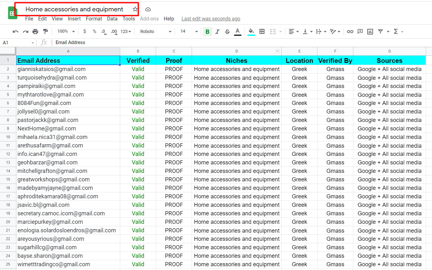 I will provide 3k active and clean verified email list