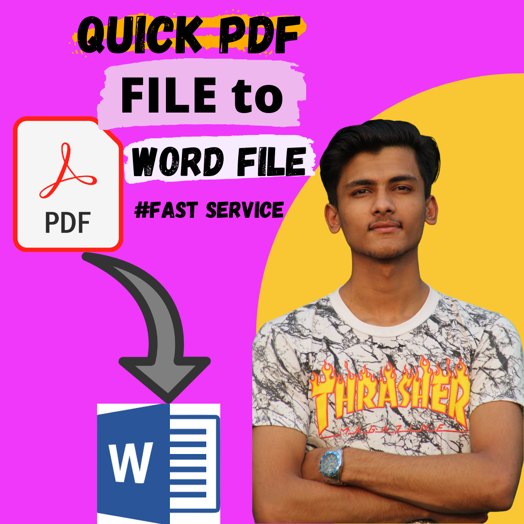 I will convert PDF file to WORD file