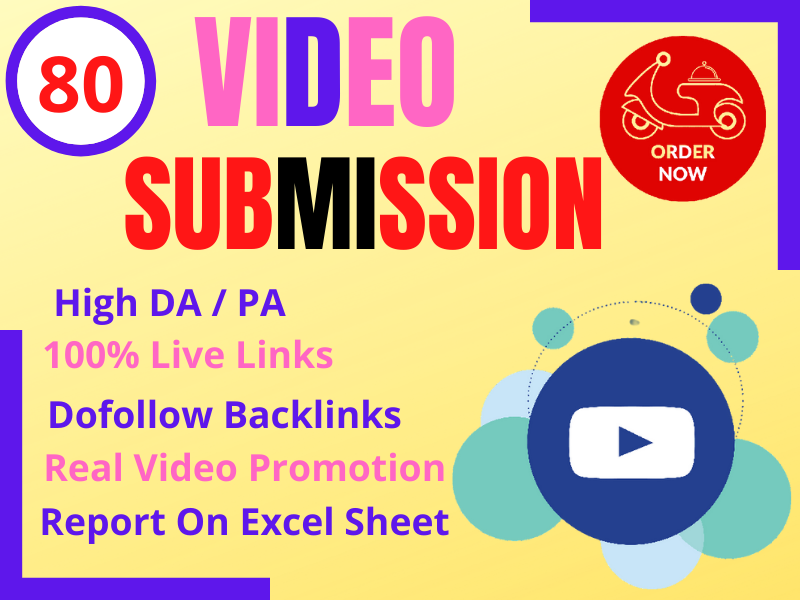  80 Video Submission high authority backlinks high da link building