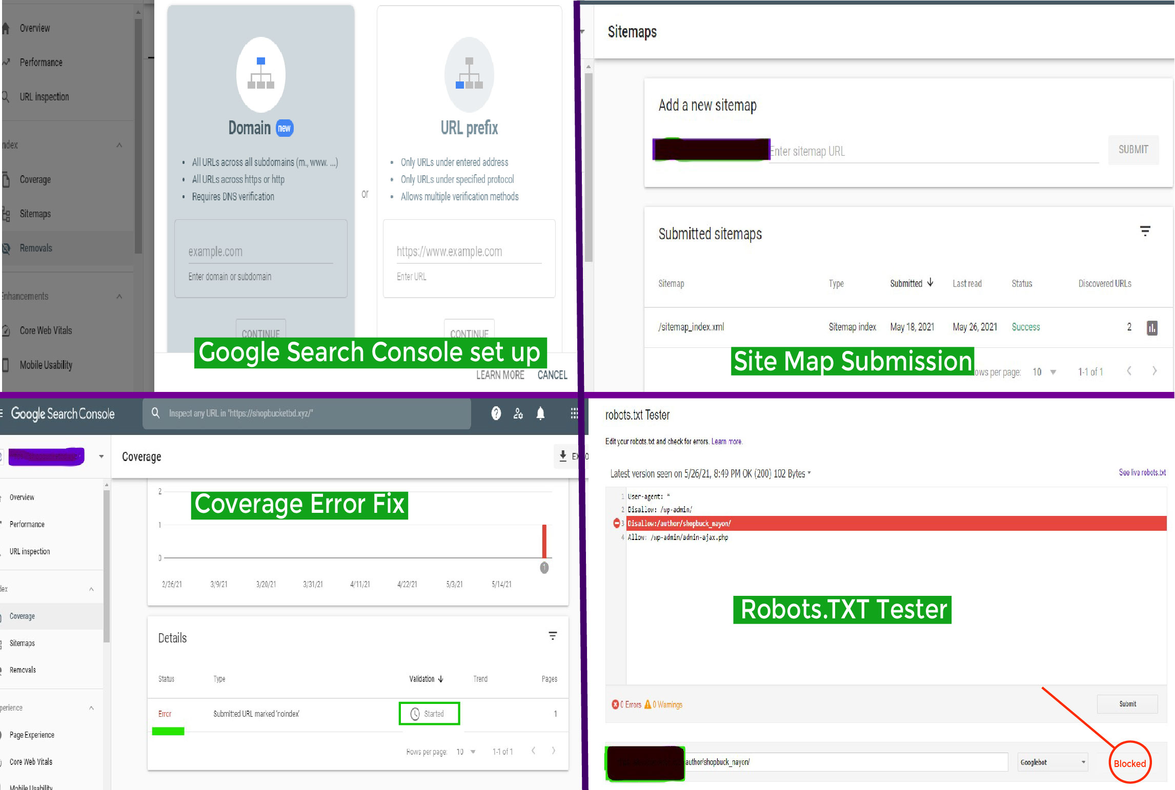 I will fix All Google indexing errors in google search console