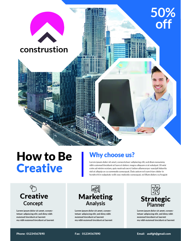 Flyer Design, Brochure Design, Poster Design, Corporate & Real Estate Brochure Design in 2 hours