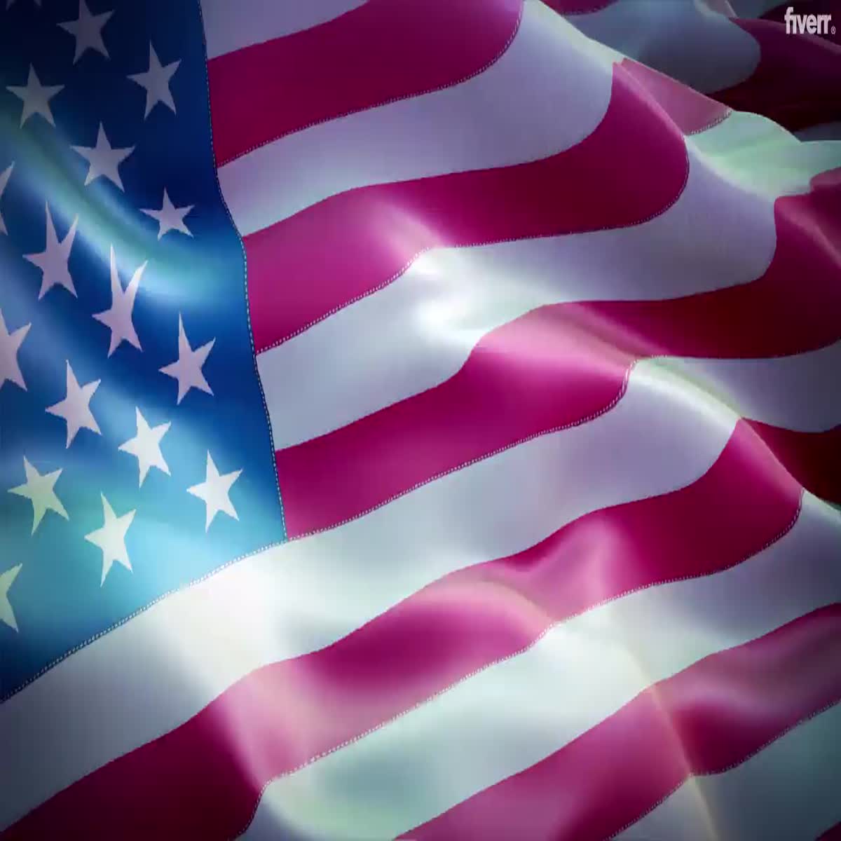 I will create a waving flag animated with your logo, text or image