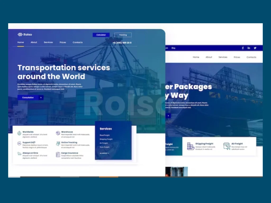 I will do logistics, cargo, trucking, dispatch, freight broker, transportation website