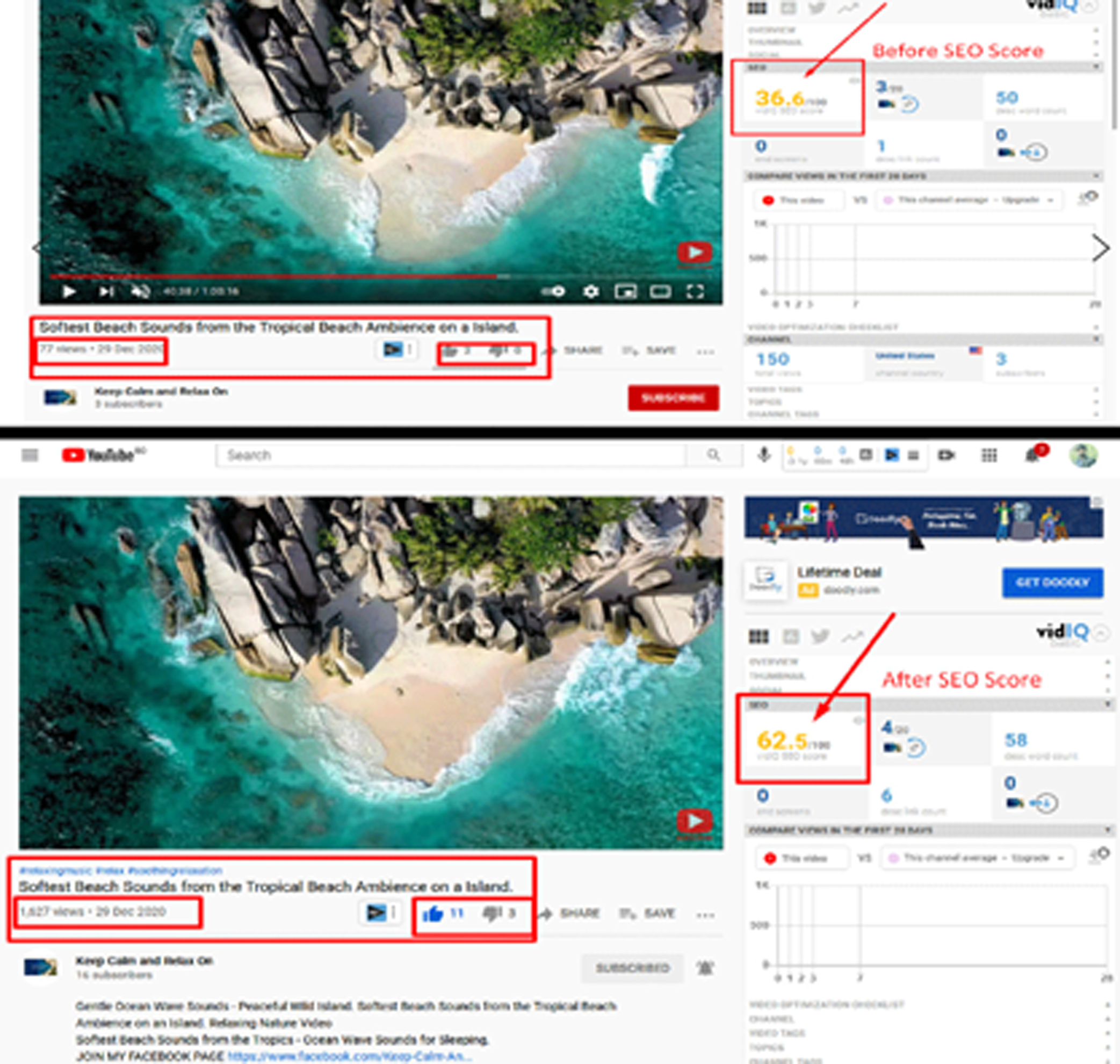 I will do YouTube video SEO to improving your video ranking on the fast page