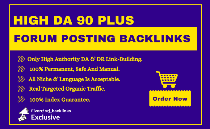 I will create high da 90 plus forum posting backlinks dofollow and permanent
