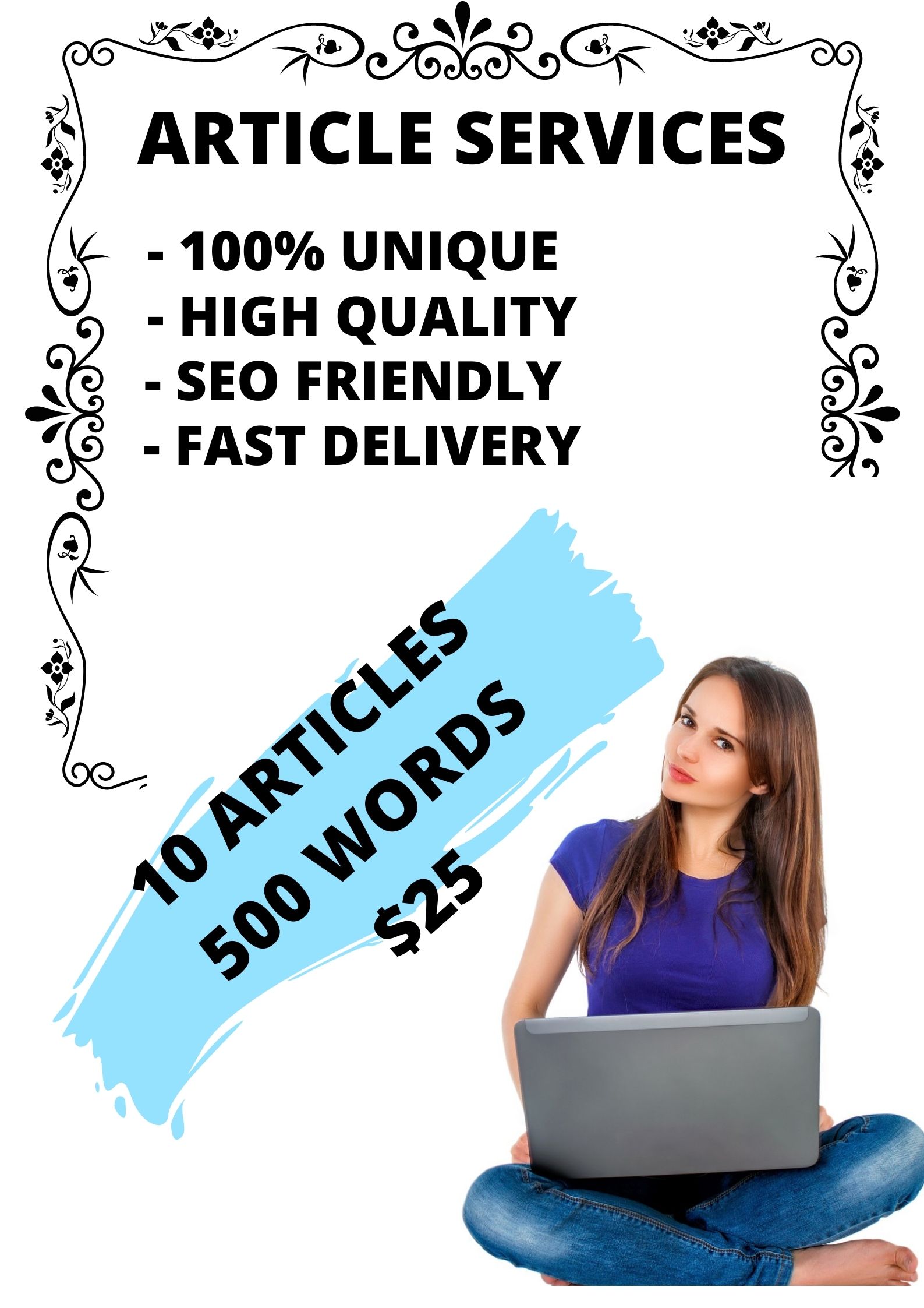 I will write 10 articles with 500 seo-optimized words / article, SEO Booster, 100 percent unique