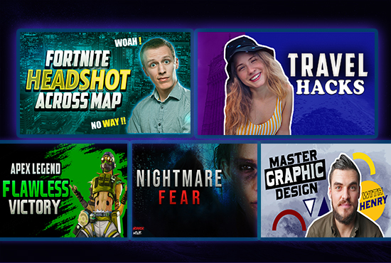 I will design attractive youtube thumbnail in 2 hours