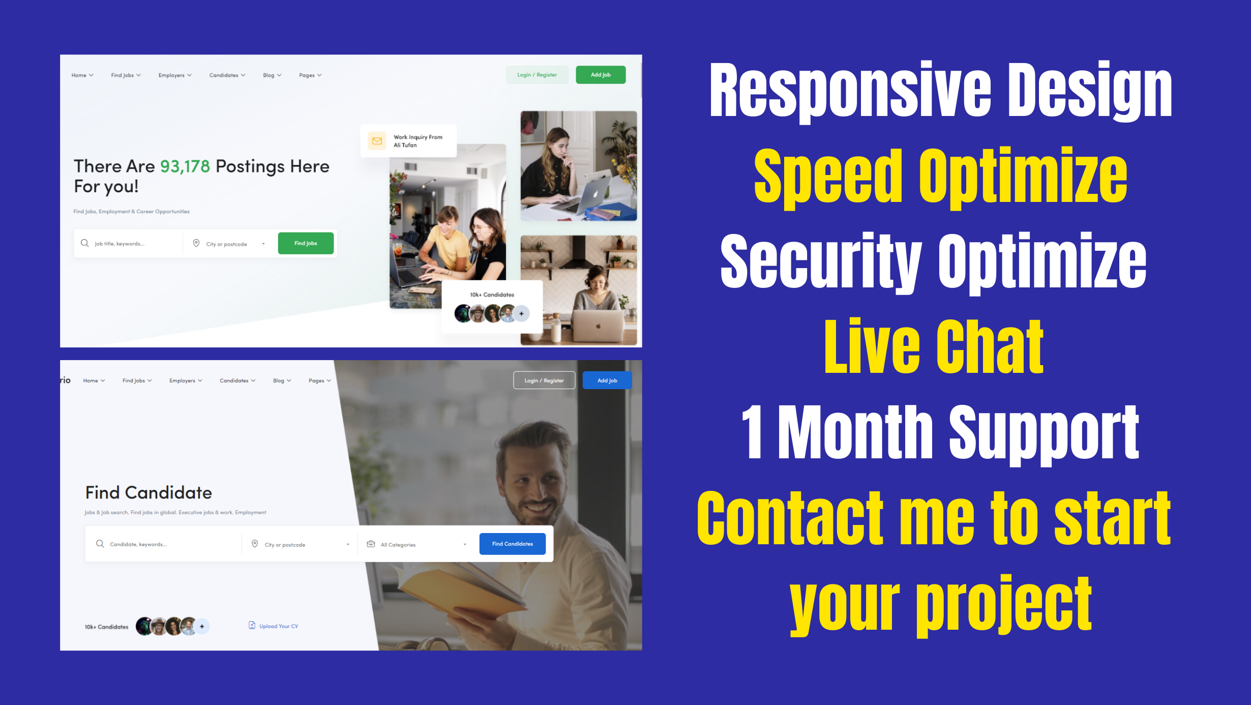 I will design job portal and job board website using wordpress