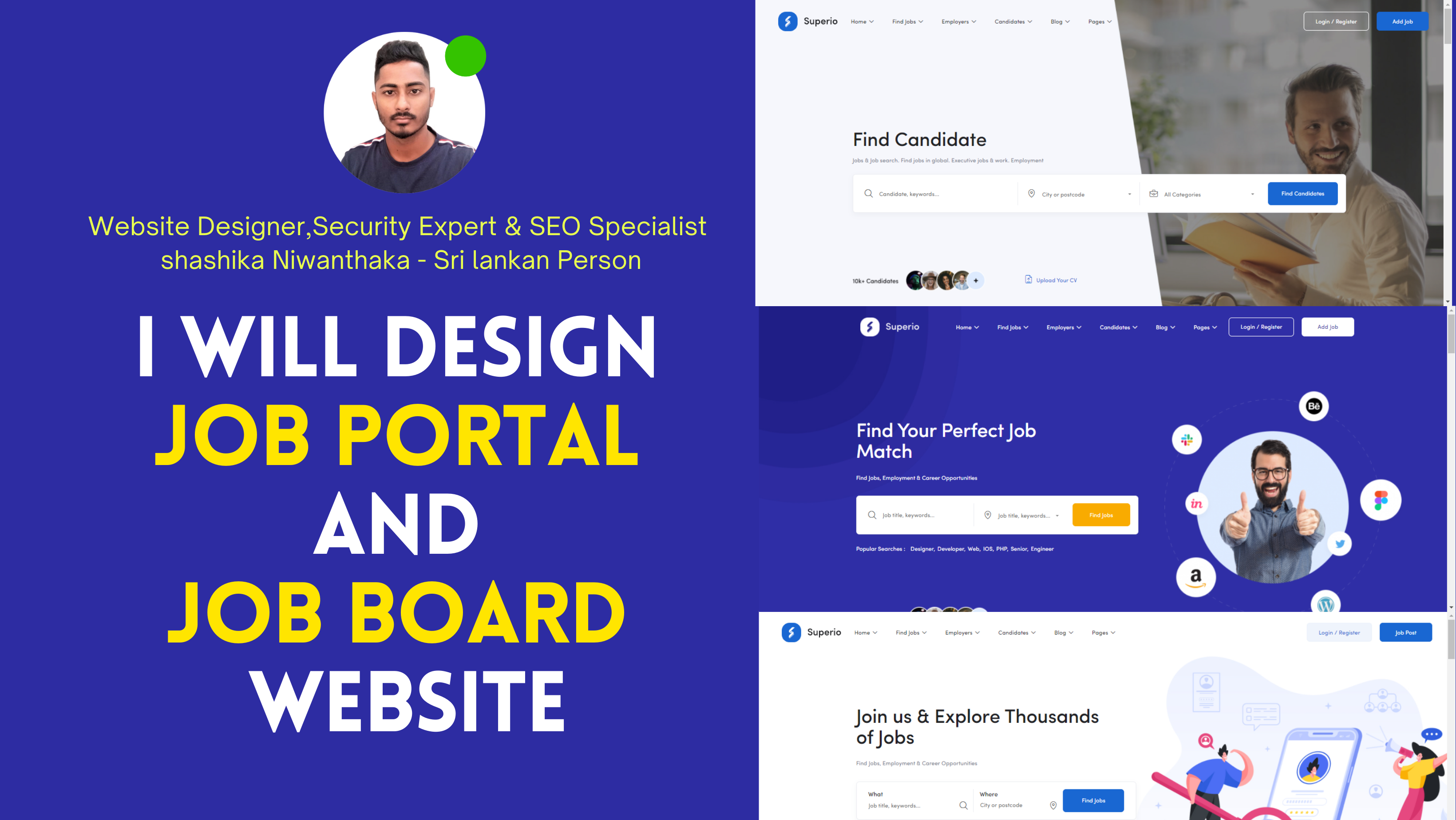 I will design job portal and job board website using wordpress