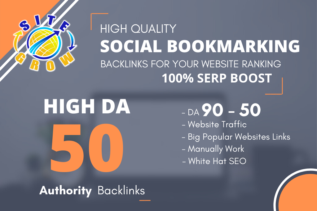 I will Build TOP 50 Social Bookmarking on High DA/PA Sites