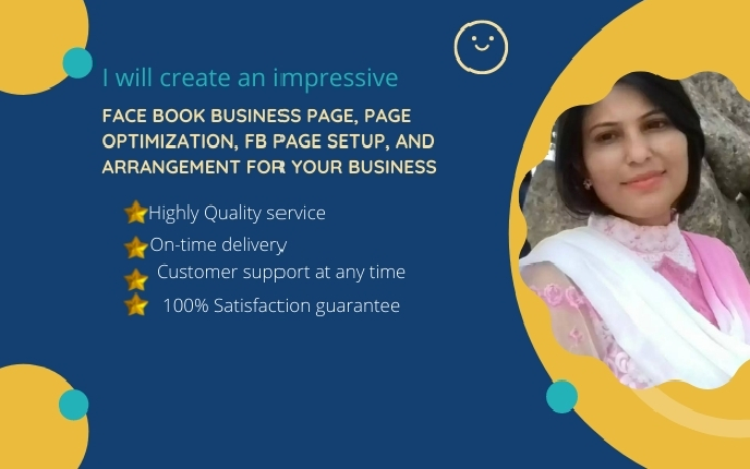 I will create an impressive facebook business page, page creation & fb page setup for your business