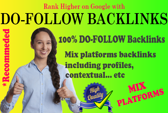 Get 1000 Dofollow Backlinks Mix Platforms, Increase your Website Visibility & Boost Your SEO