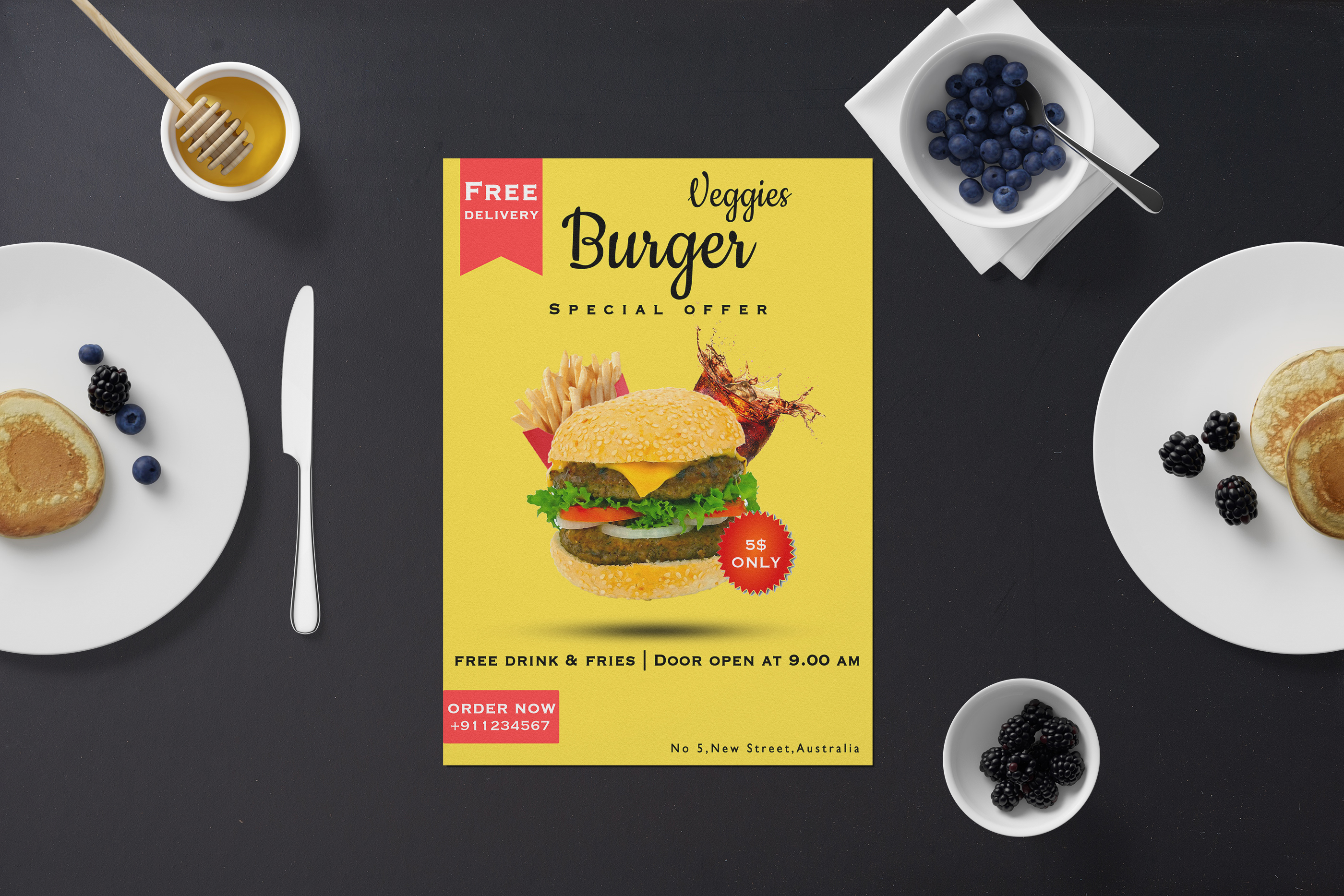 I will design stylish food flyer design