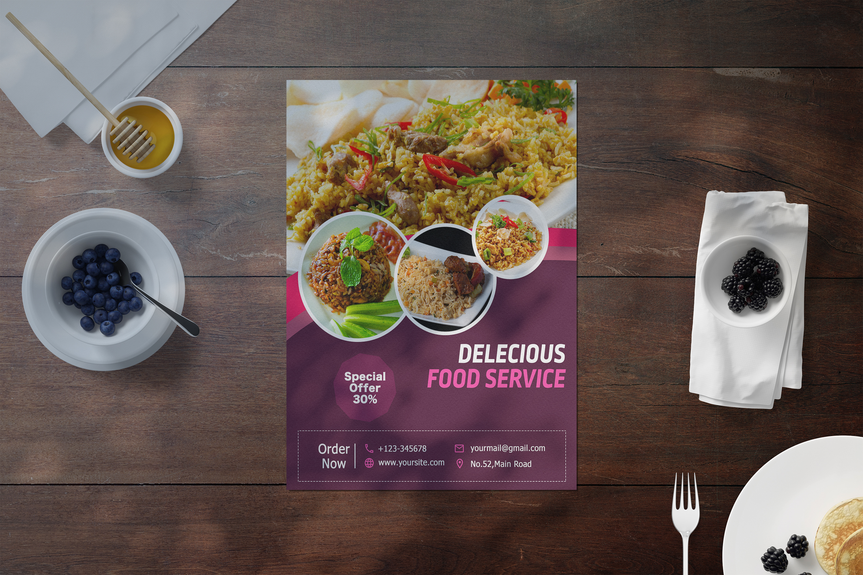 I will design stylish food flyer design