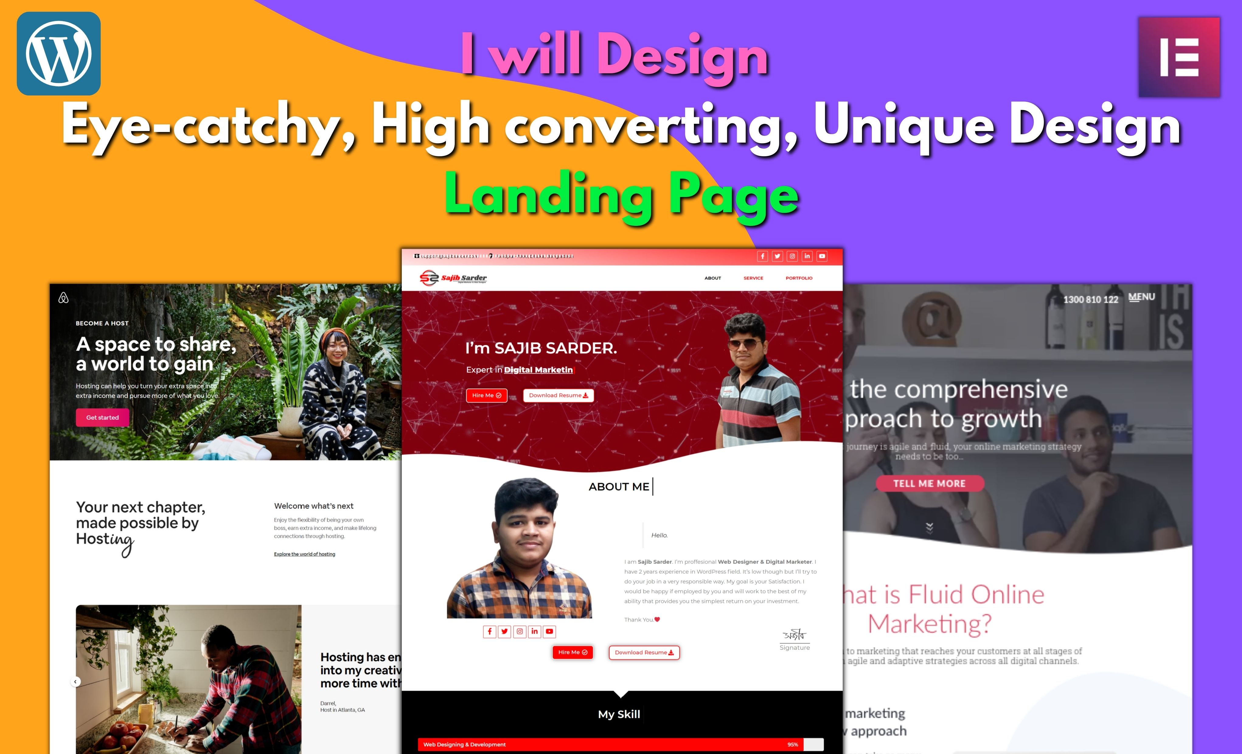 I will Design responsive WordPress Landing Page or One Page Website