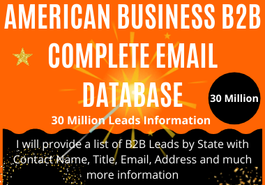 AMERICAN BUSINESS B2B COMPLETE EMAIL DATABASE FRO MARKATING 