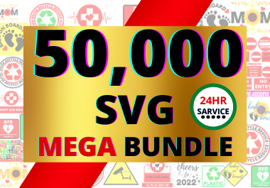 I will deliver 50,000 svg Mega design bundle and 80K tshirts design bundale