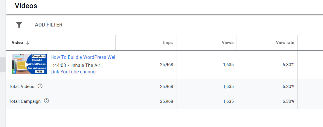 Get youtube organic promotion through google ads