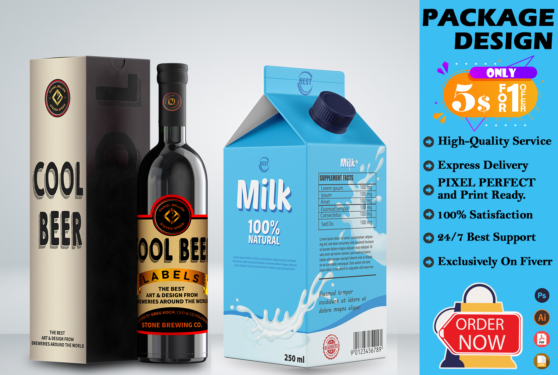 I will do product label and box design