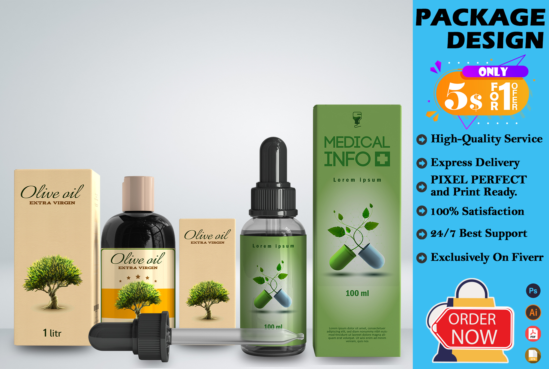 I will do product label and box design