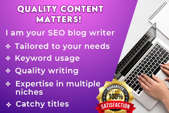 I will write 500 words incredible SEO friendly blog post and articles for you