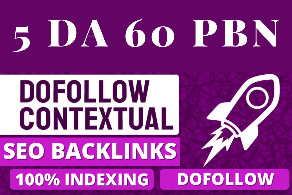 Build 5 permanent DA 60 PBN homepage dofollow backlinks link building
