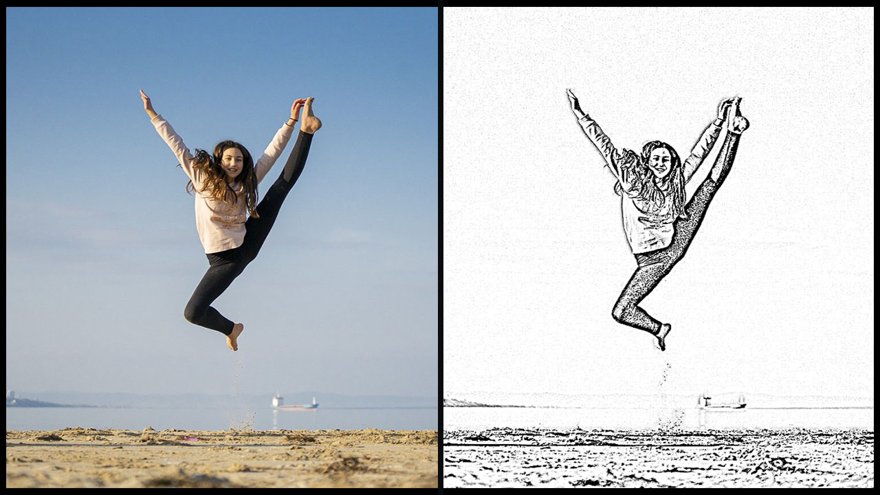 I will draw one line art illustration or silhouette.