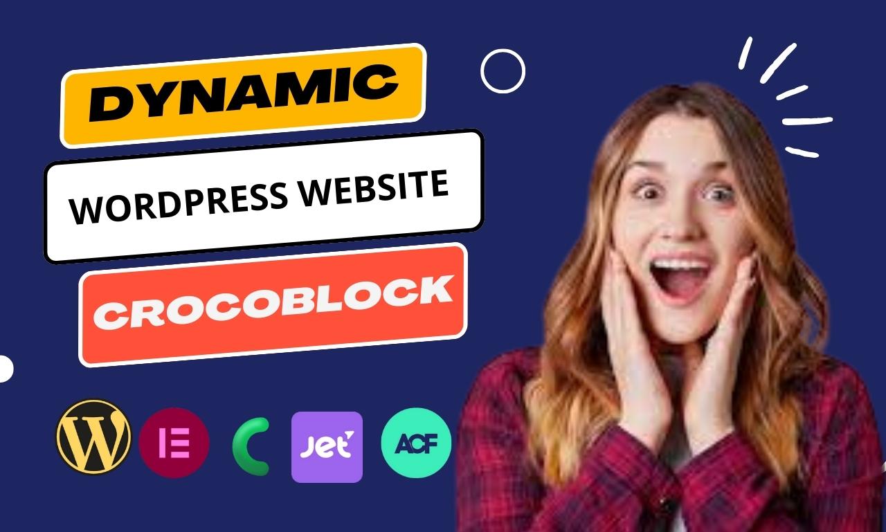 I will create a dynamic website by crocoblock, jet engine,elementor pro
