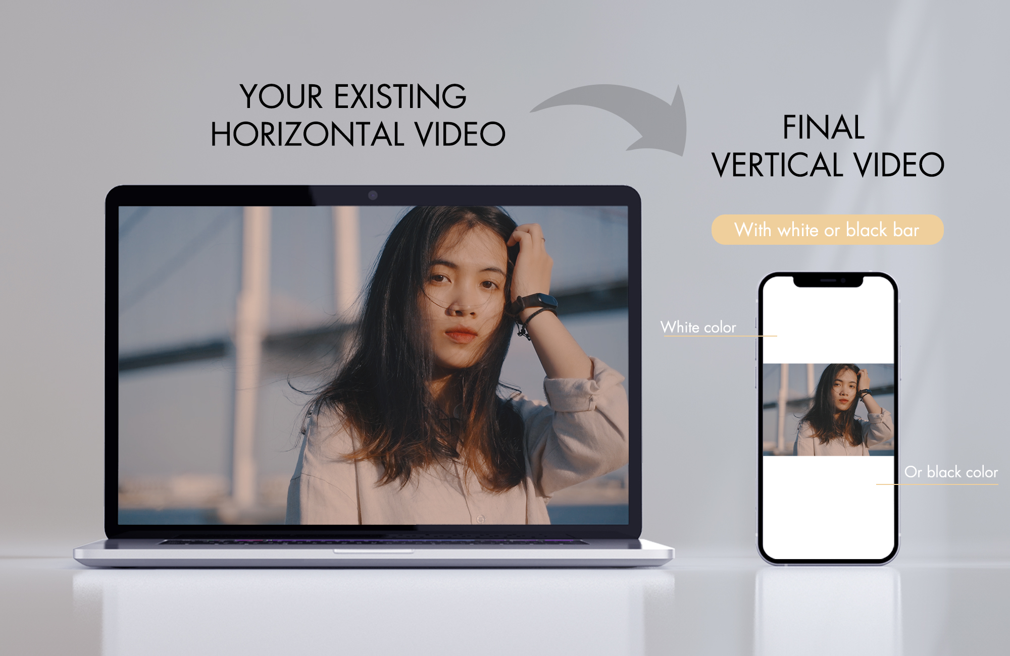 I will convert your landscape video to vertical video