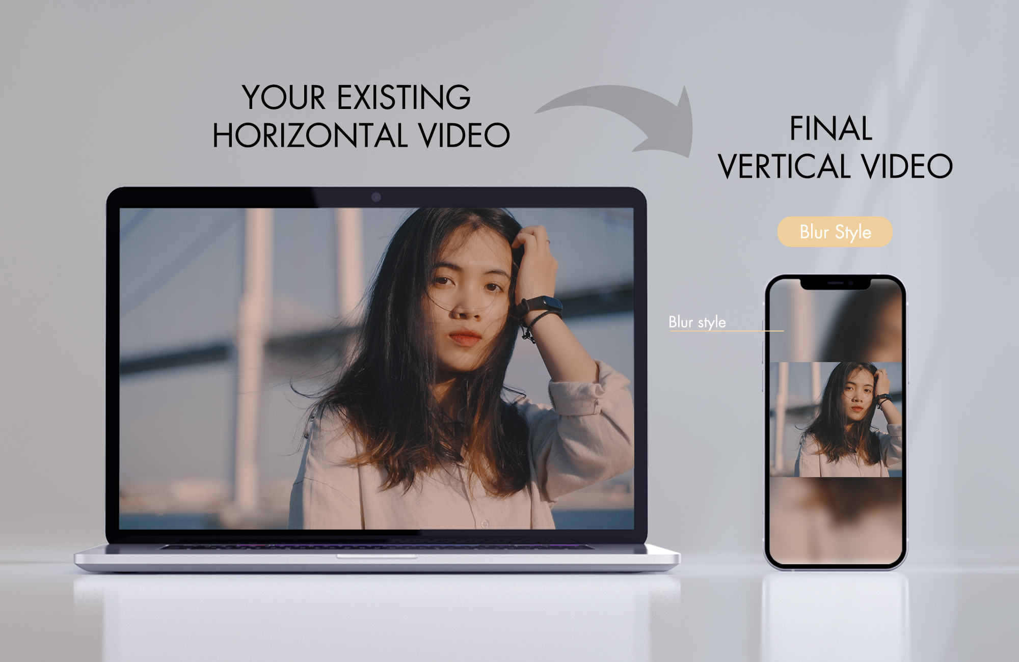 I will convert your landscape video to vertical video