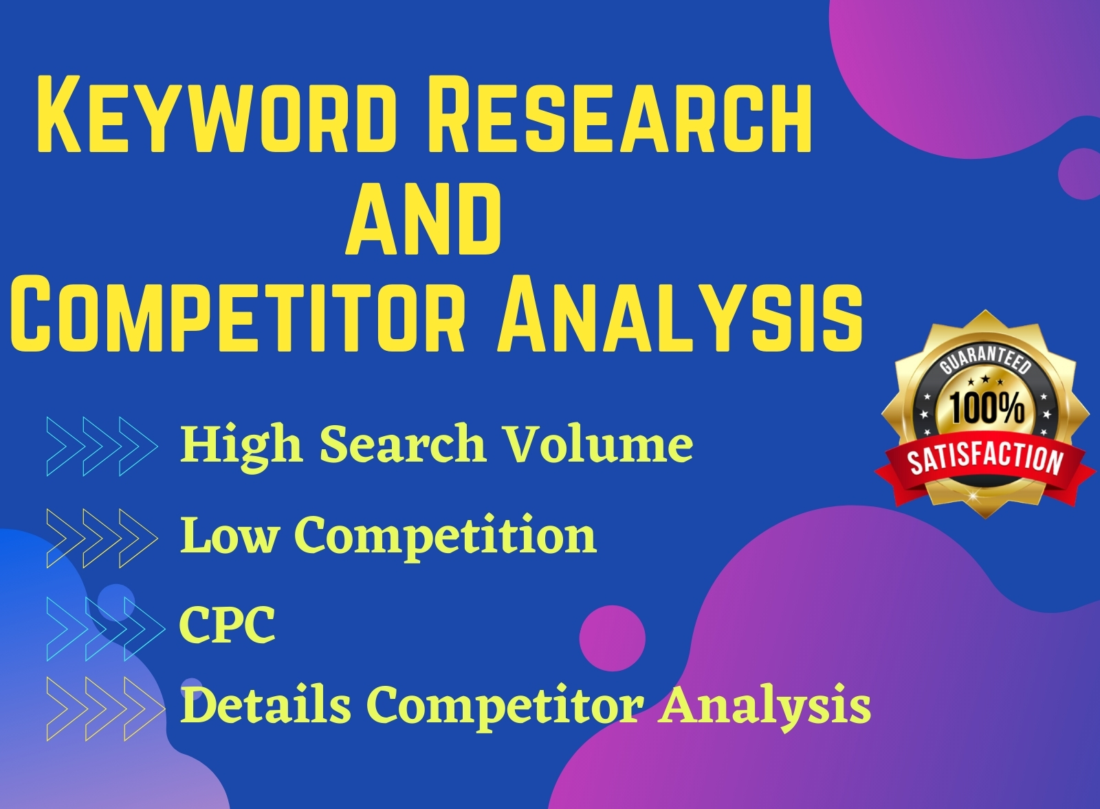 I will do best SEO keyword research and competitor analysis for google top ranking