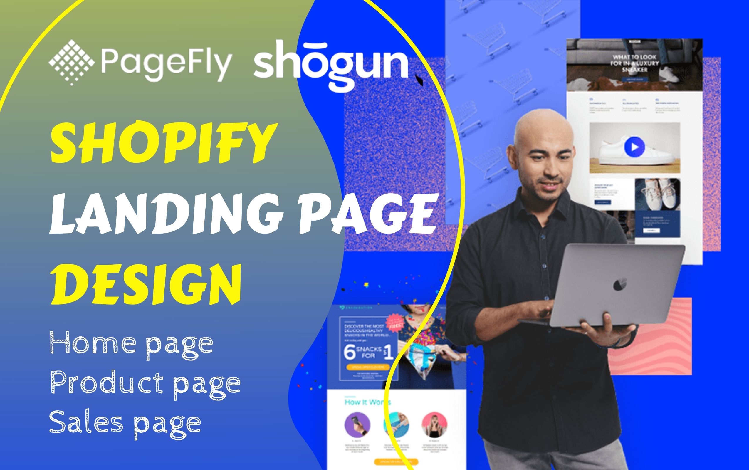 I will Design Top Class Responsive Shopify Website, Landing Page By Shogun Or Pagefly Builder