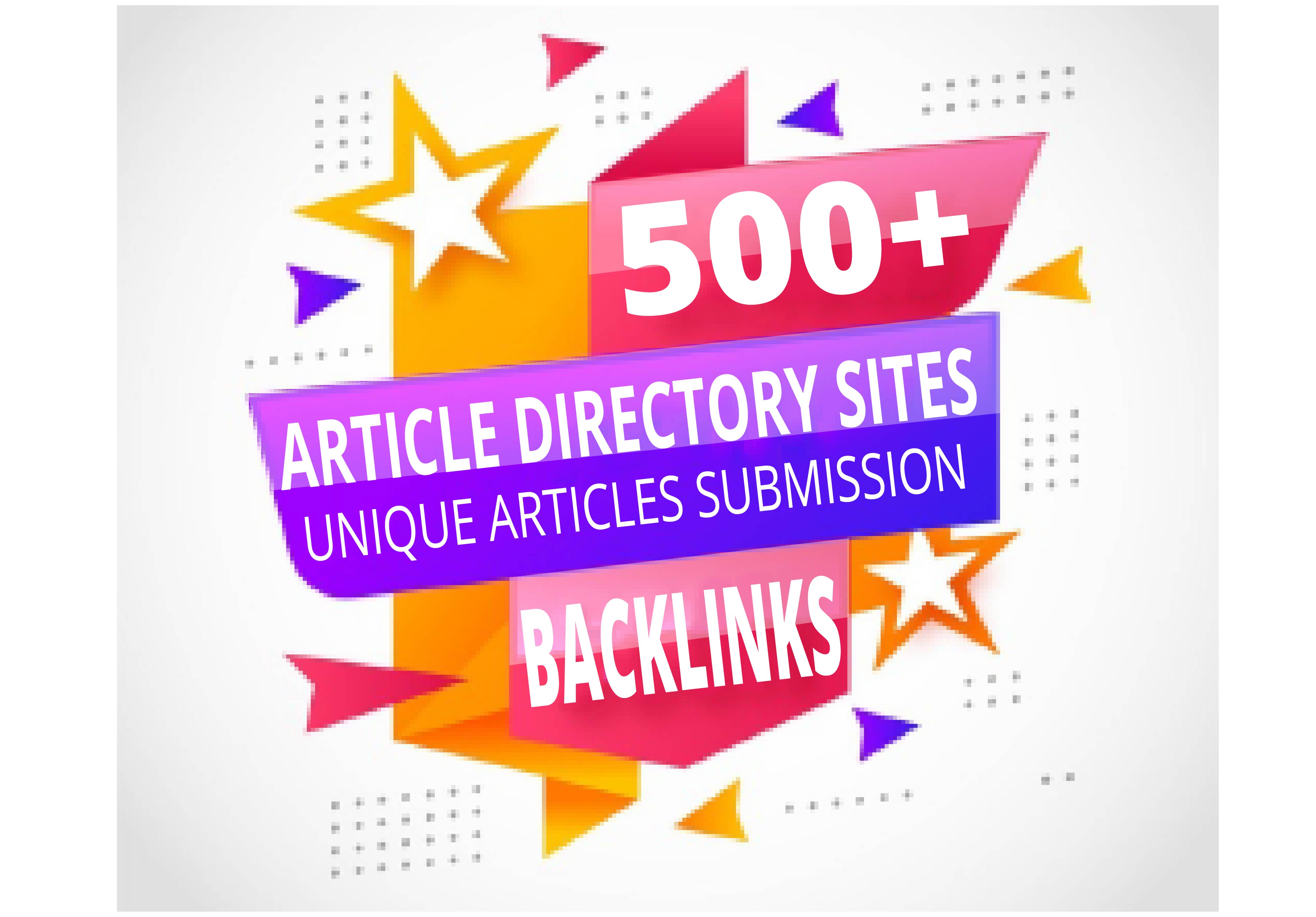 Get 500 contextual backlinks from article directory sites
