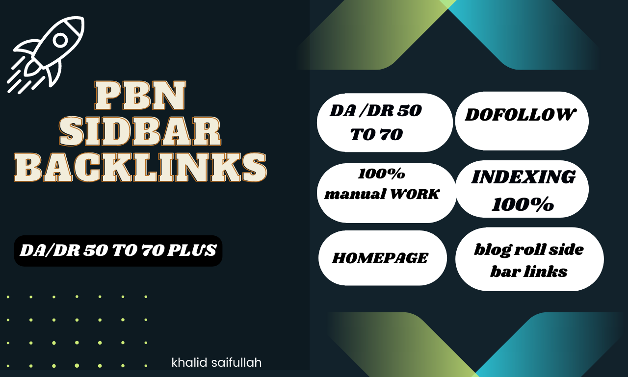 50 DA50+ Homepage SideBar dofollow backlinks for ranking