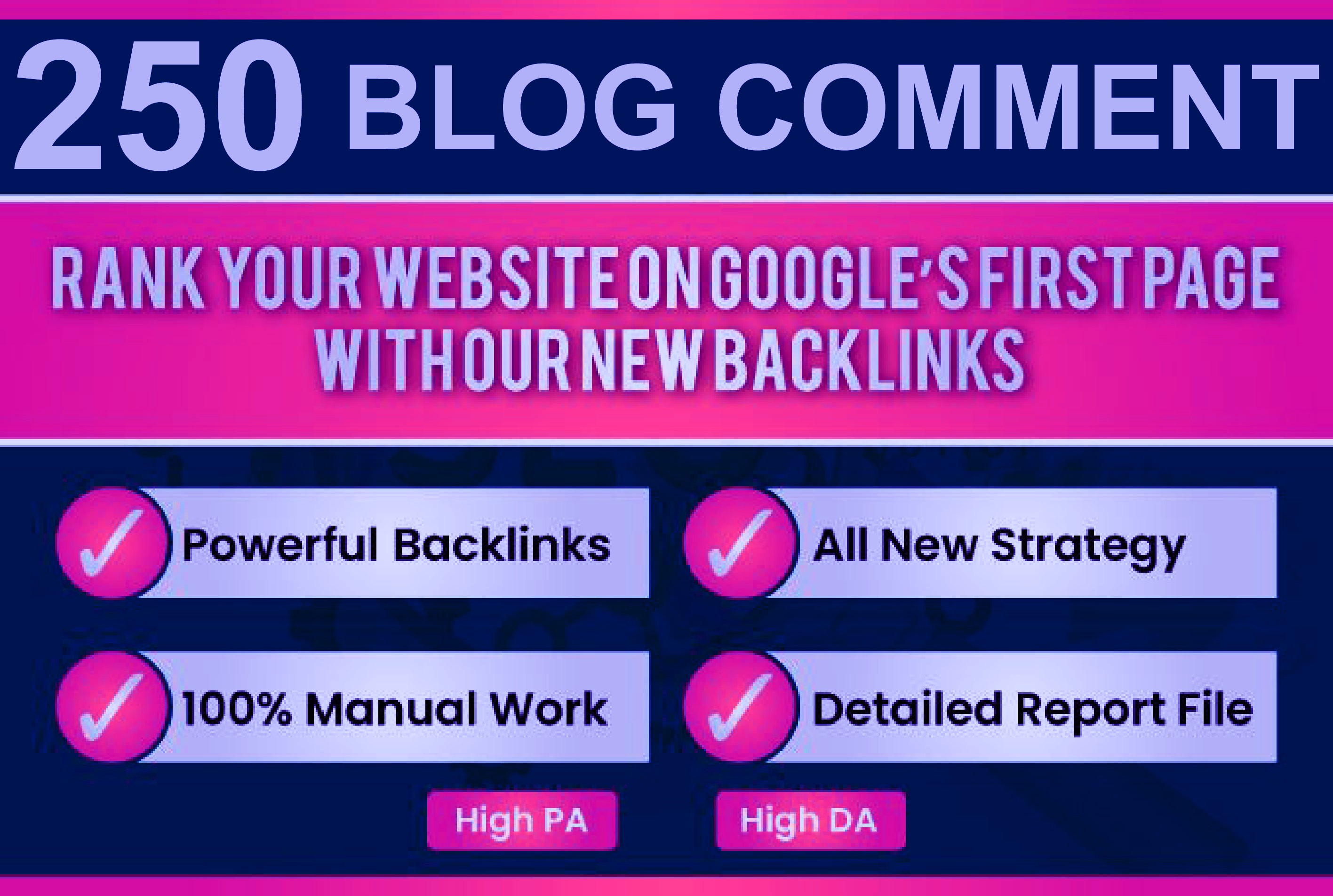 I Will Make a 250 High DA/PA Dofollow Backlinks