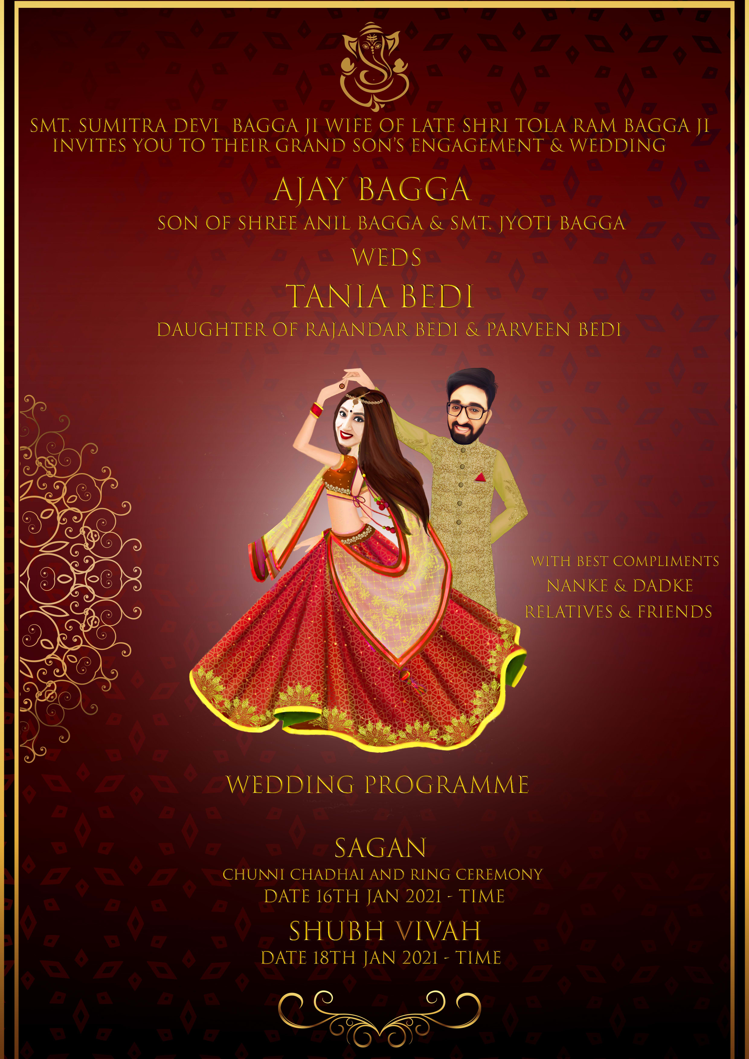 I will design invitation card for weddings, parties,any event