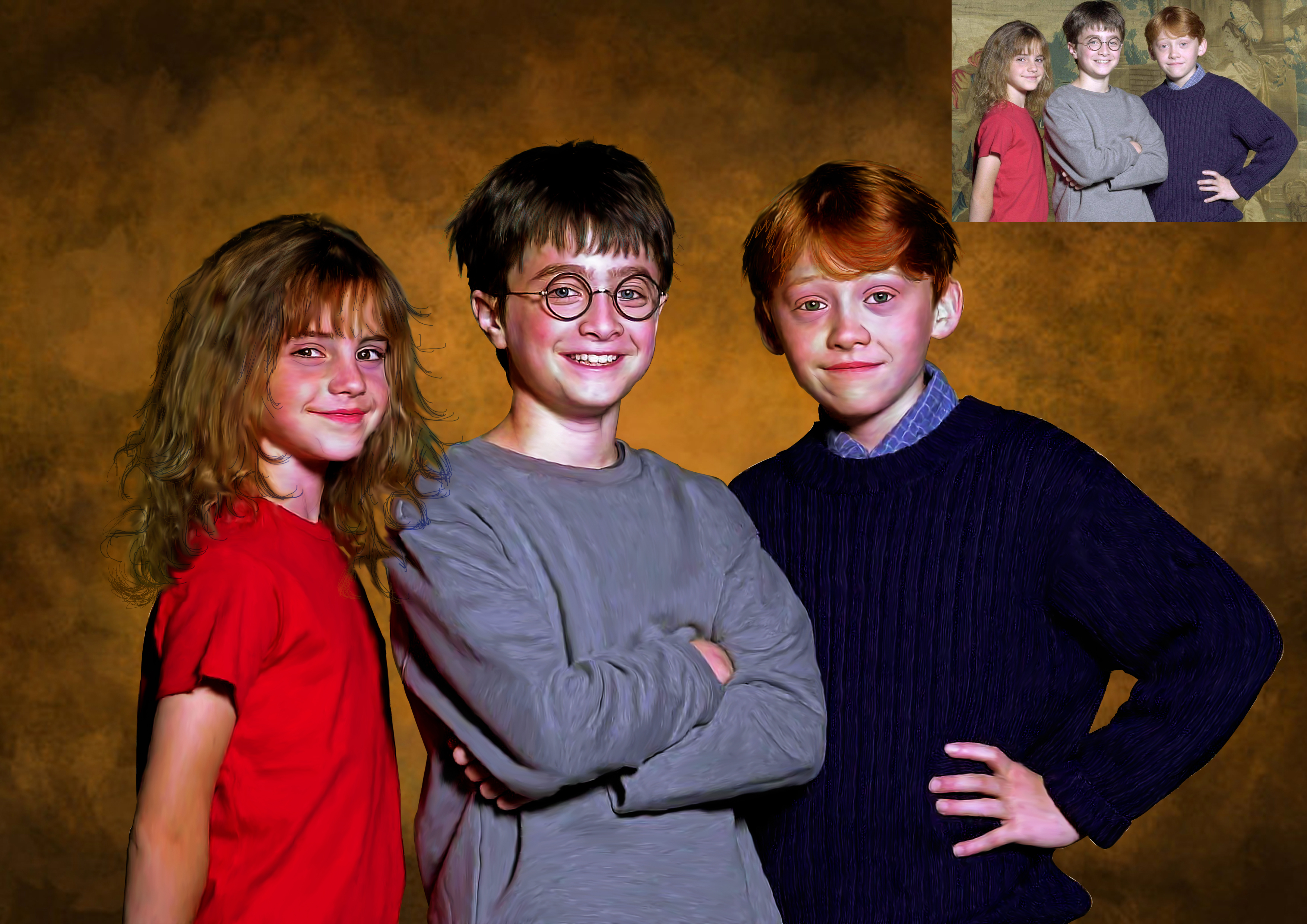 I will draw digital oil painting portrait based on your photo