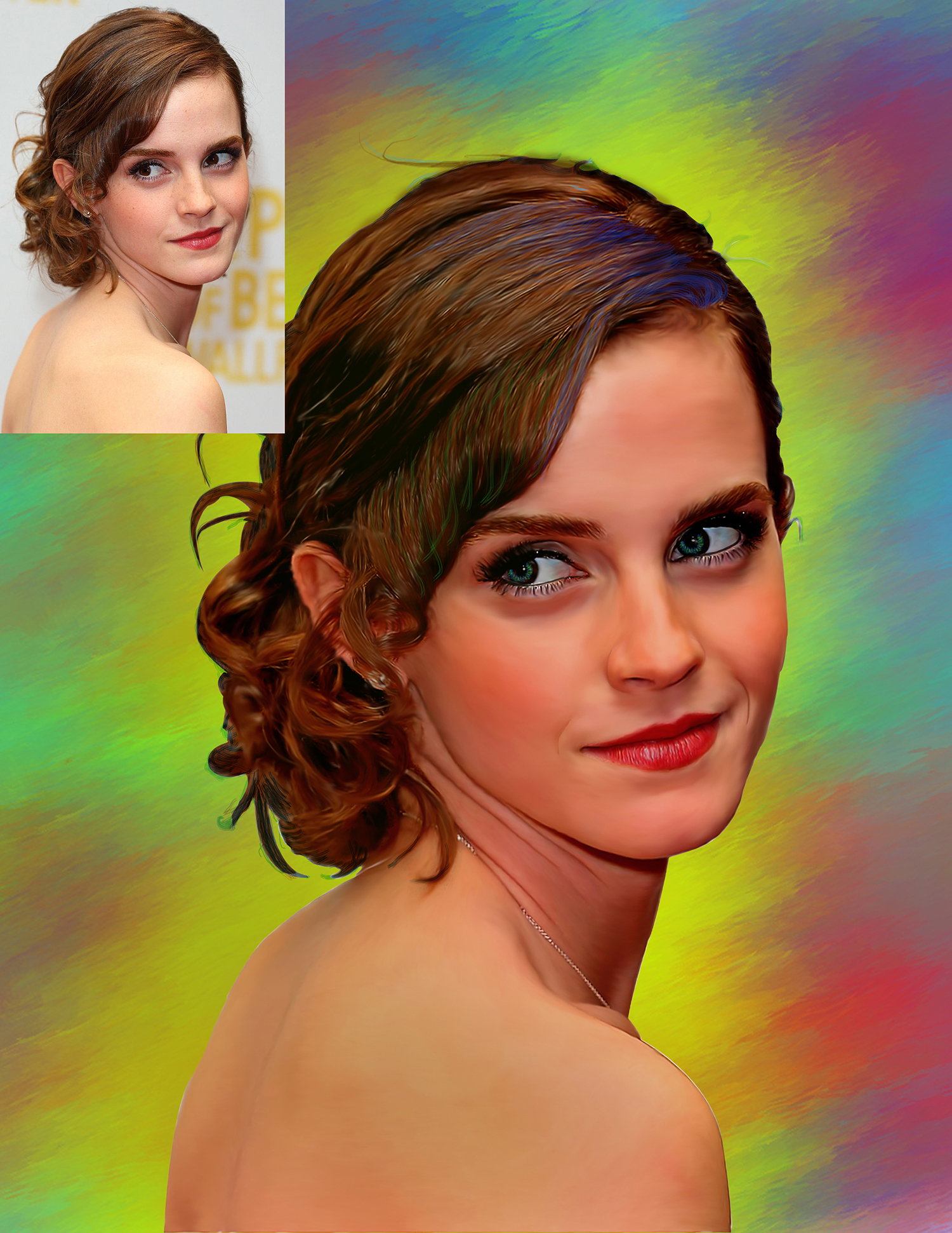 I will draw digital oil painting portrait based on your photo