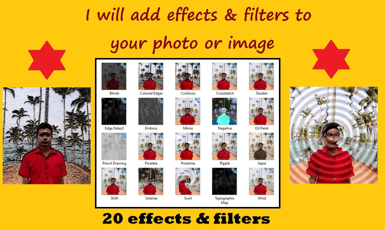 I will add effects & filters to your photo or image