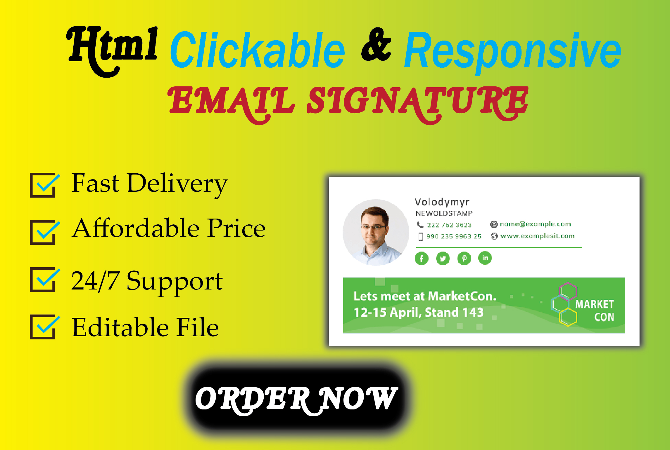 professional eye catchy email signature for $5 - SEOClerks