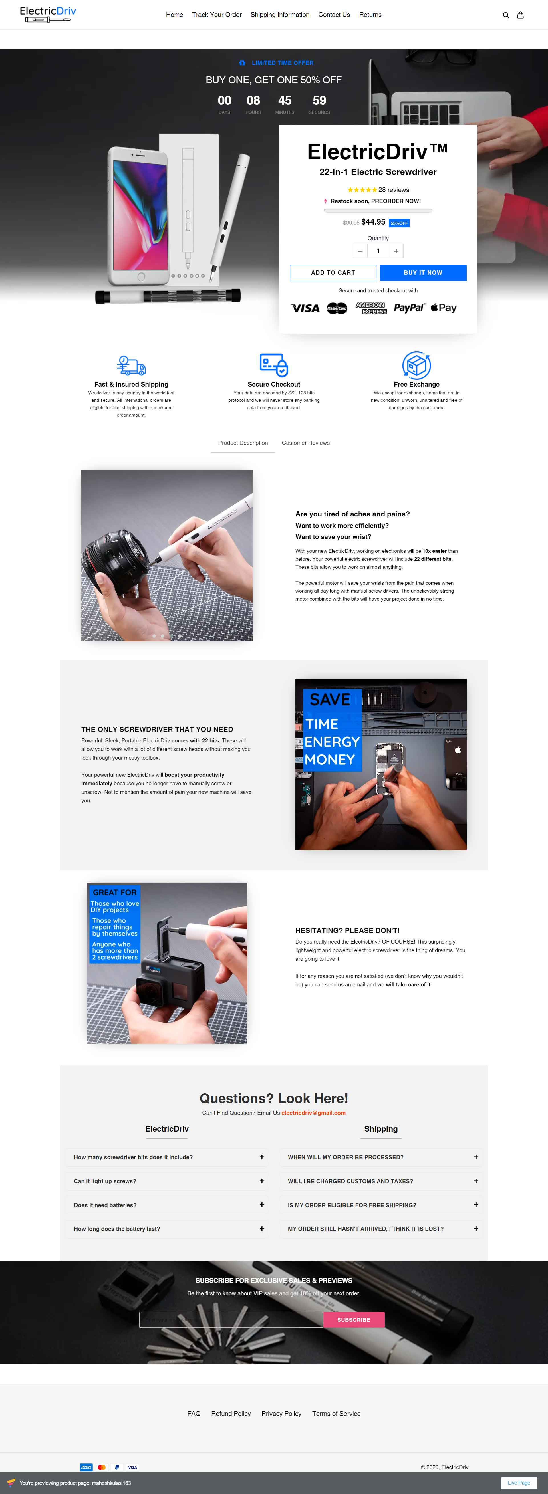 I will do shopify page design,landing page,product page,sales page