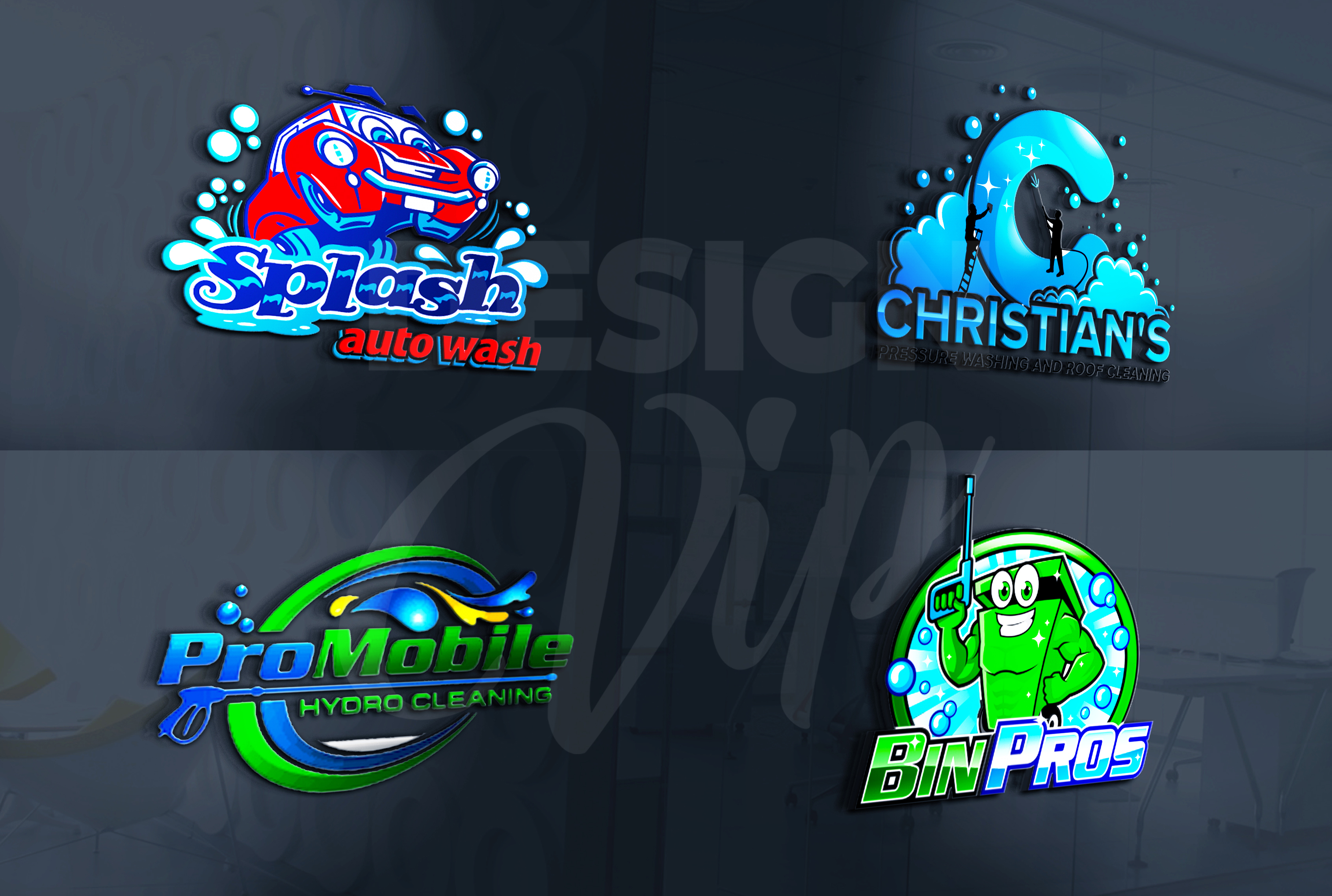 I will do pressure or power washing and cleaning service logo