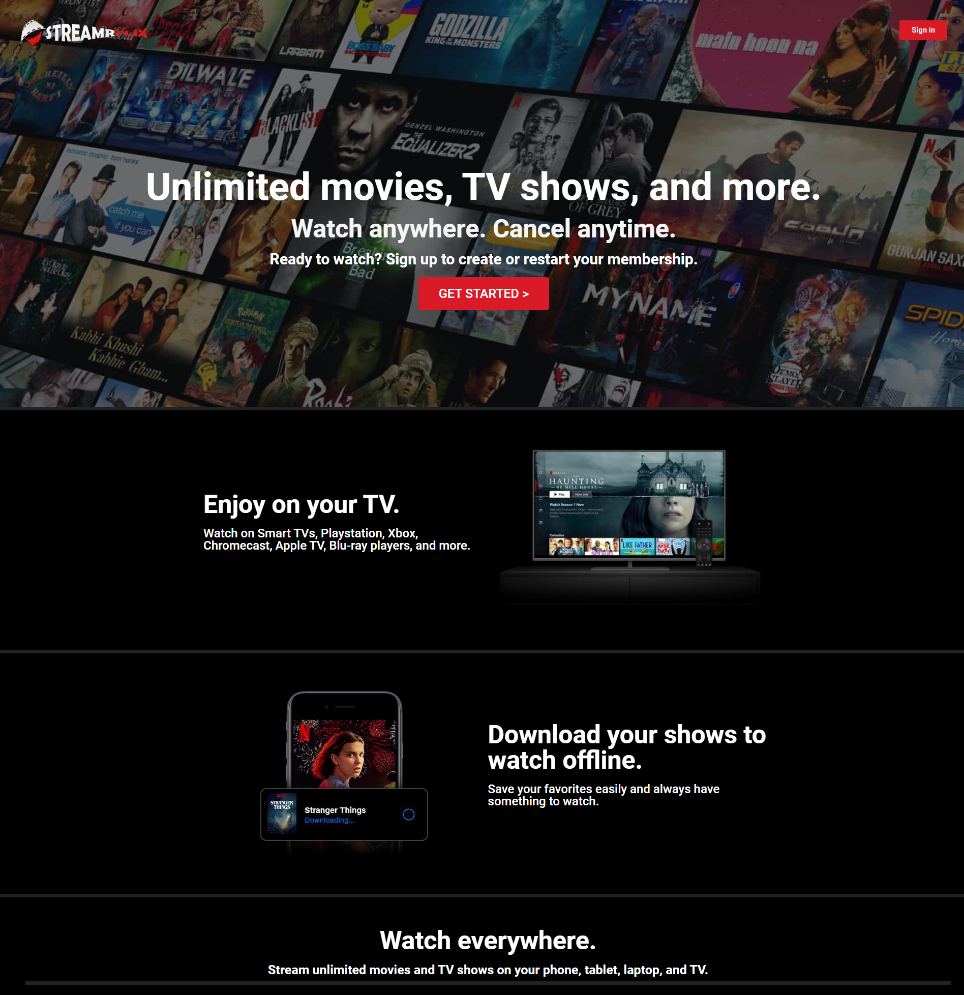 I will create a custom streaming website for passive income